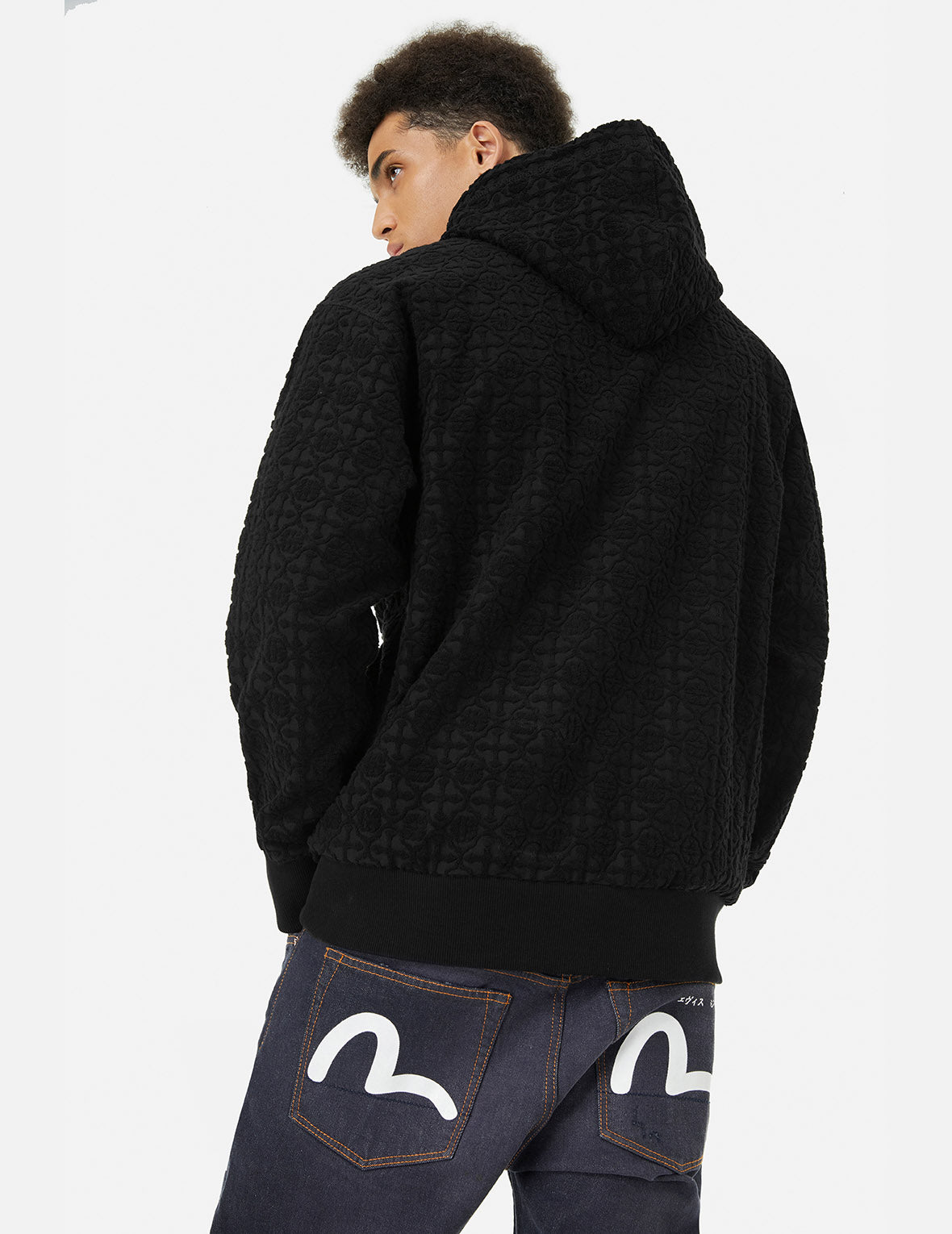 Seagull Embroidery & Kamon Jacquard Relaxed Fit Hoodie - Cozy Oversized Sweatshirt for Men & Women - Perfect for Casual Wear, Street Style & Loungewear