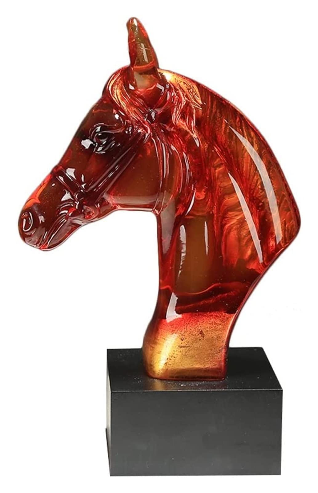 Handmade Resin Abstract Horse Head Sculpture - Colorful Table Decor for Study, Living Room & Office | Unique Artwork & Desktop Ornament for Home Decor