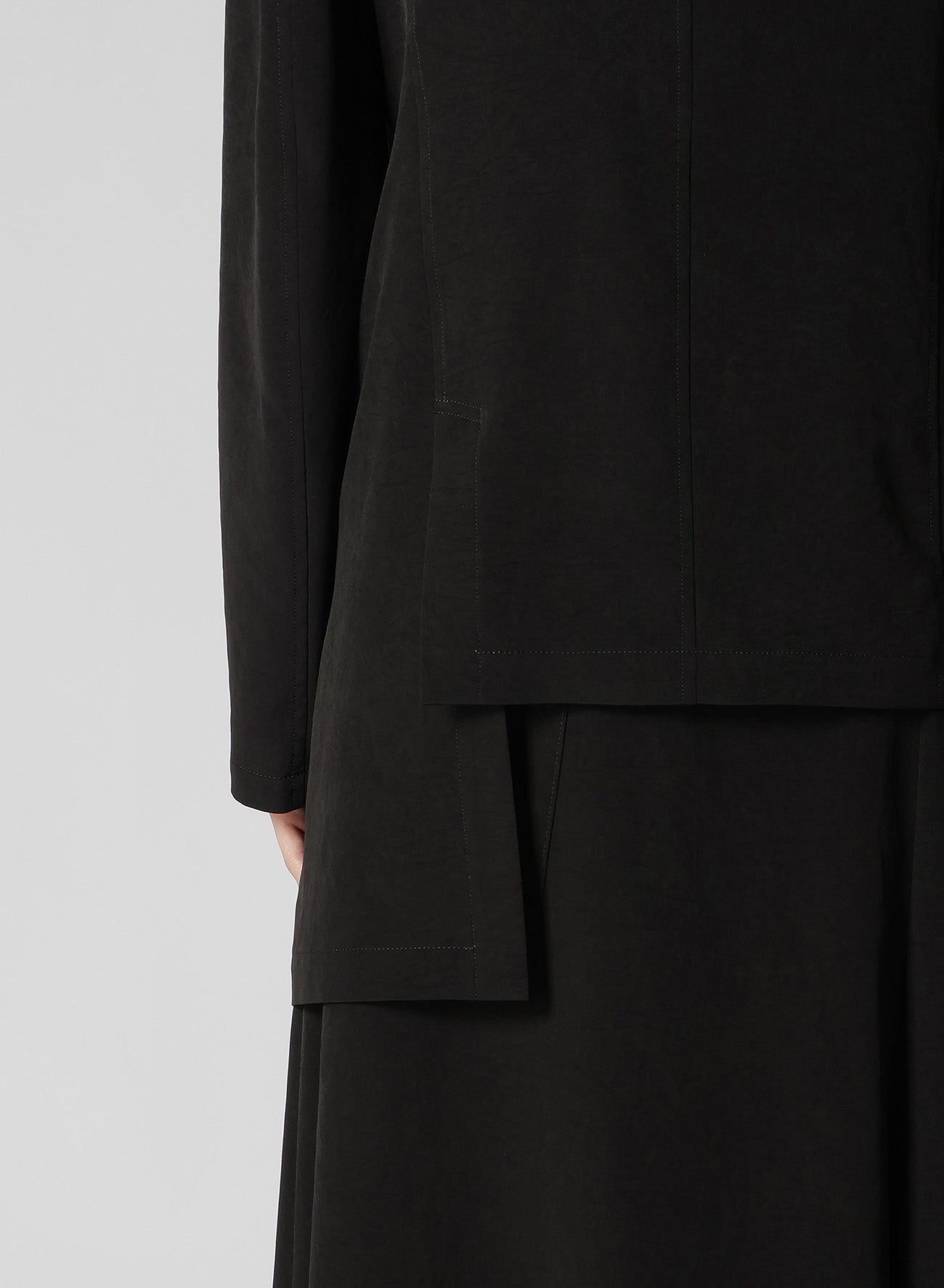 Elegant Asymmetric Crepe de Chine Jacket for Women - Stylish & Lightweight Outerwear for Office, Parties & Evening Events