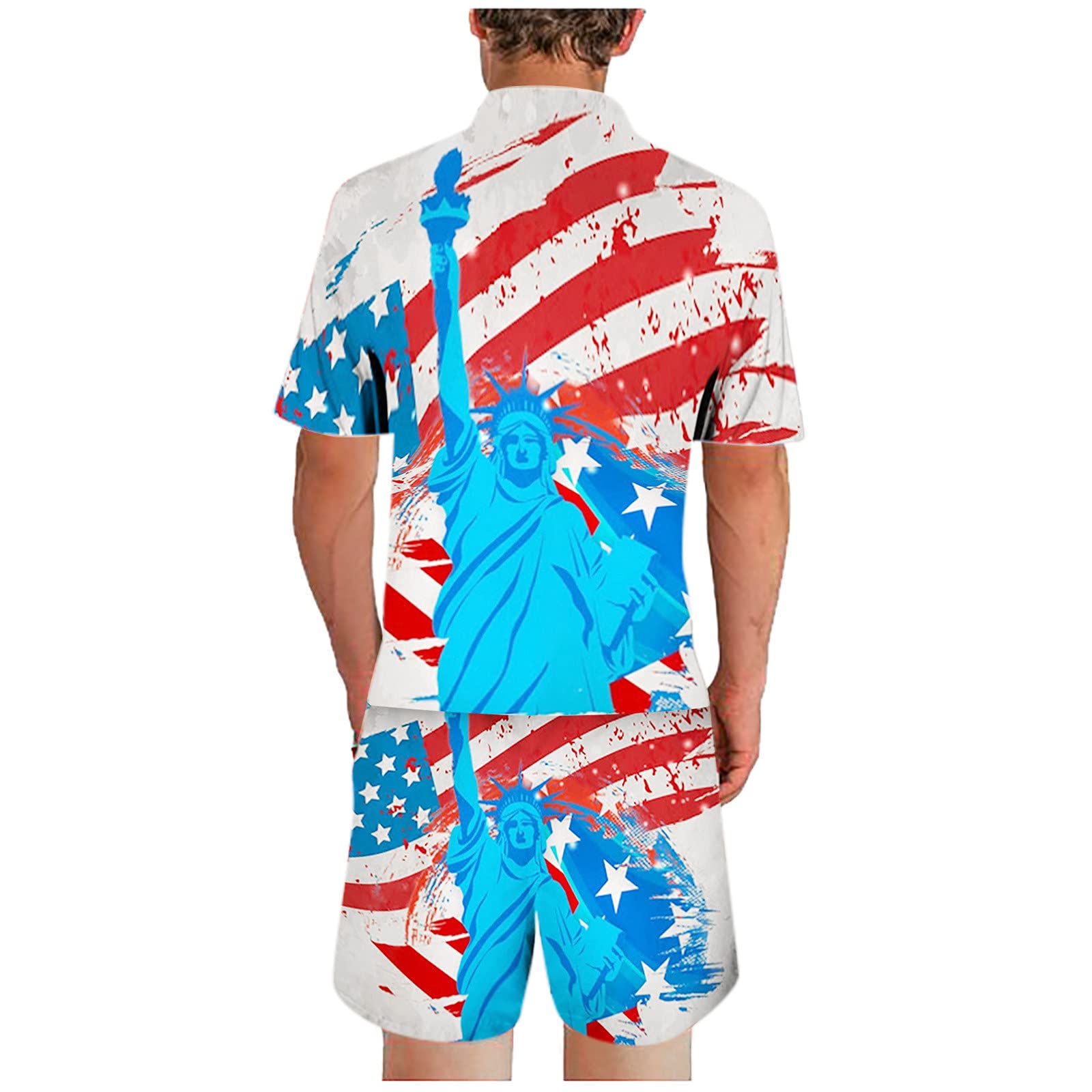 3D Printed American Flag Men's Suit Set - Independence Day Casual & Prom Outfit for Summer | Perfect for Patriotic Events, Parties & Formal Occasions