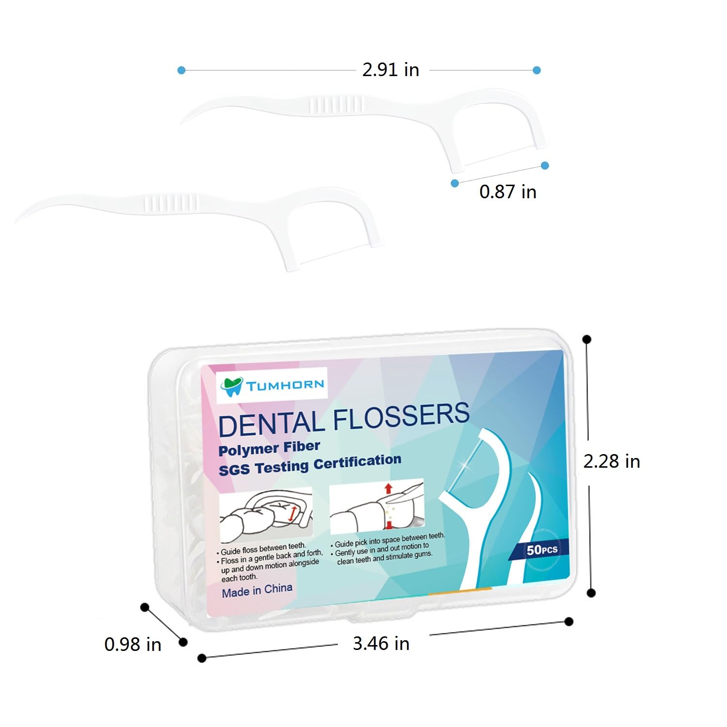 **Premium Dental Floss Picks for Adults - 200 Count (4 Boxes) | Travel-Friendly Teeth Cleaning Flossers with Portable Case | Ideal for Home, Office & On-the-Go Oral Care**
