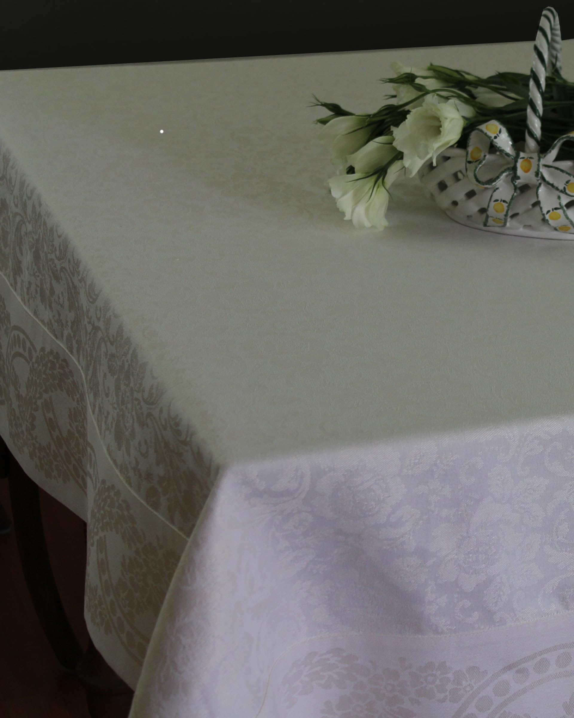 Premium 71-Inch Square Finesse Tablecloth - European Crafted Luxury Linen for Dining, Weddings & Special Events