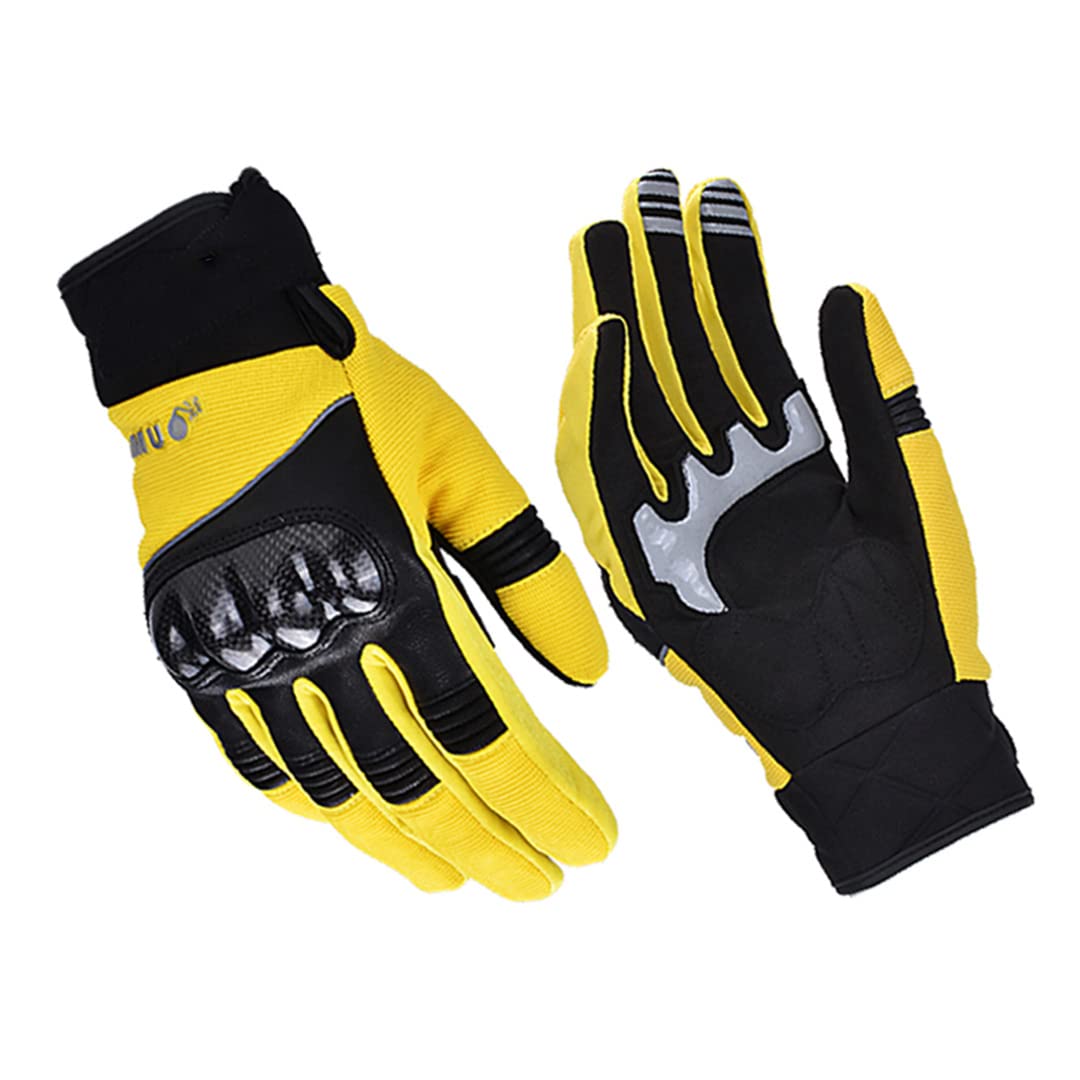 Yshdavzhe Men's Motorcycle Gloves - Full Finger Motorbike Gloves for Retro & Motocross Riding - Durable Leather Biker Gloves for Safety & Comfort - Perfect for Street Riding, Racing & Adventure Motorcycling