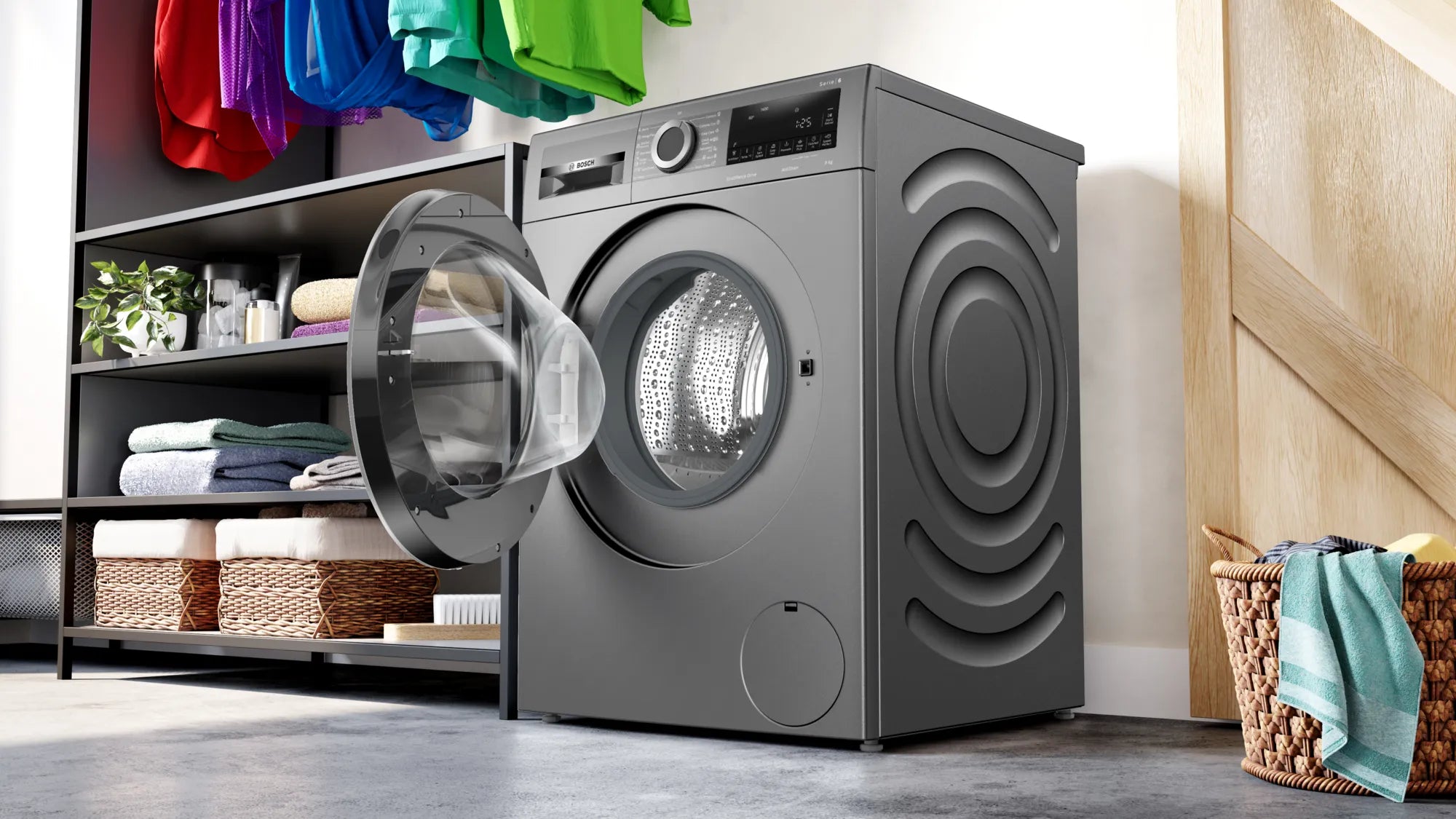 Bosch Series 6 9kg Front Load Washing Machine Dark Grey WGG2449RAU - Energy Efficient & Quiet Laundry Solution for Apartments & Small Homes