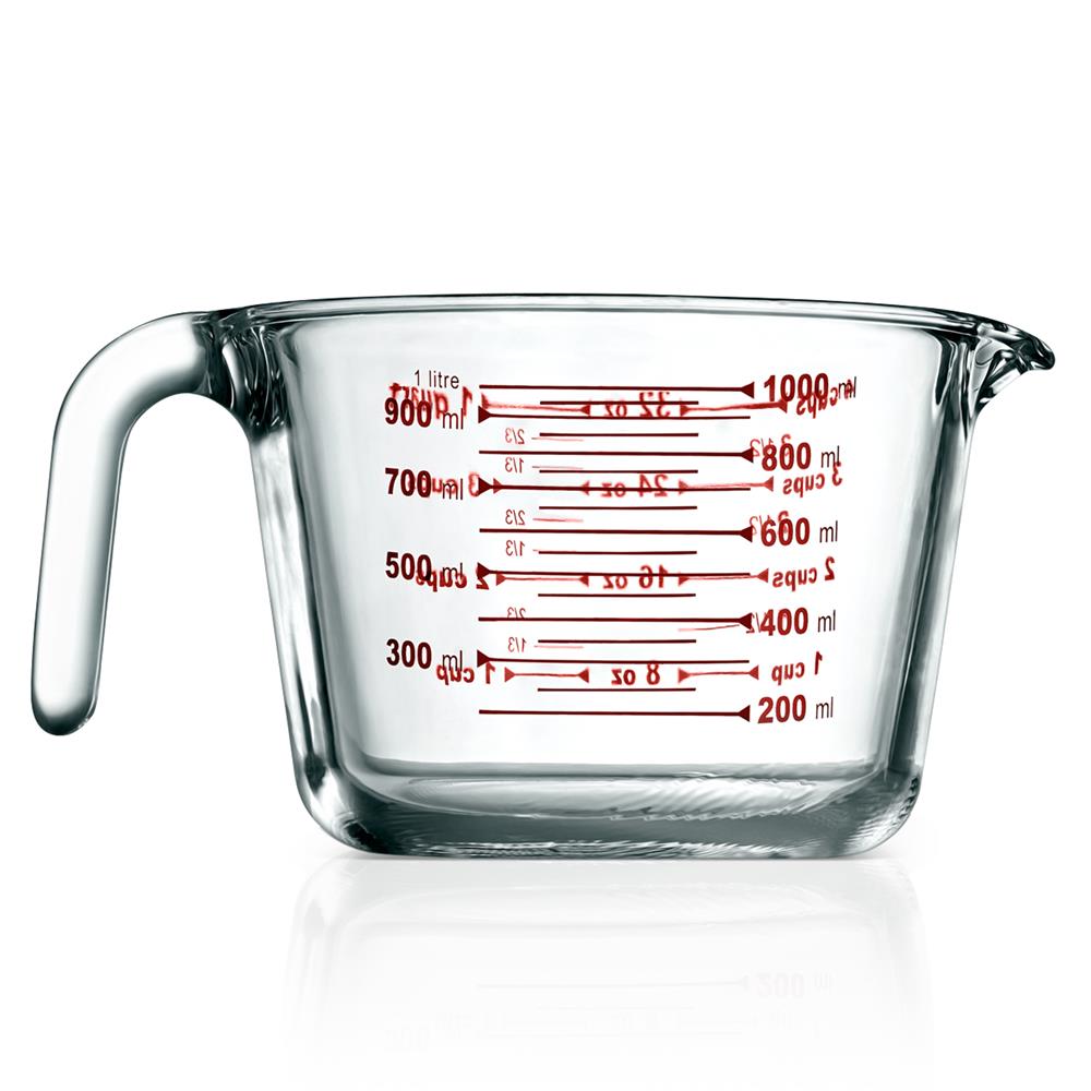 Premium Glass Measuring Cup Set - 4-Piece Kitchen Essentials for Baking & Cooking - Heat-Resistant, Easy-Read Measurements (1, 2, 4, 8 Cups) - Perfect for Liquid Ingredients, Mixing, Meal Prep & Coffee Brewing