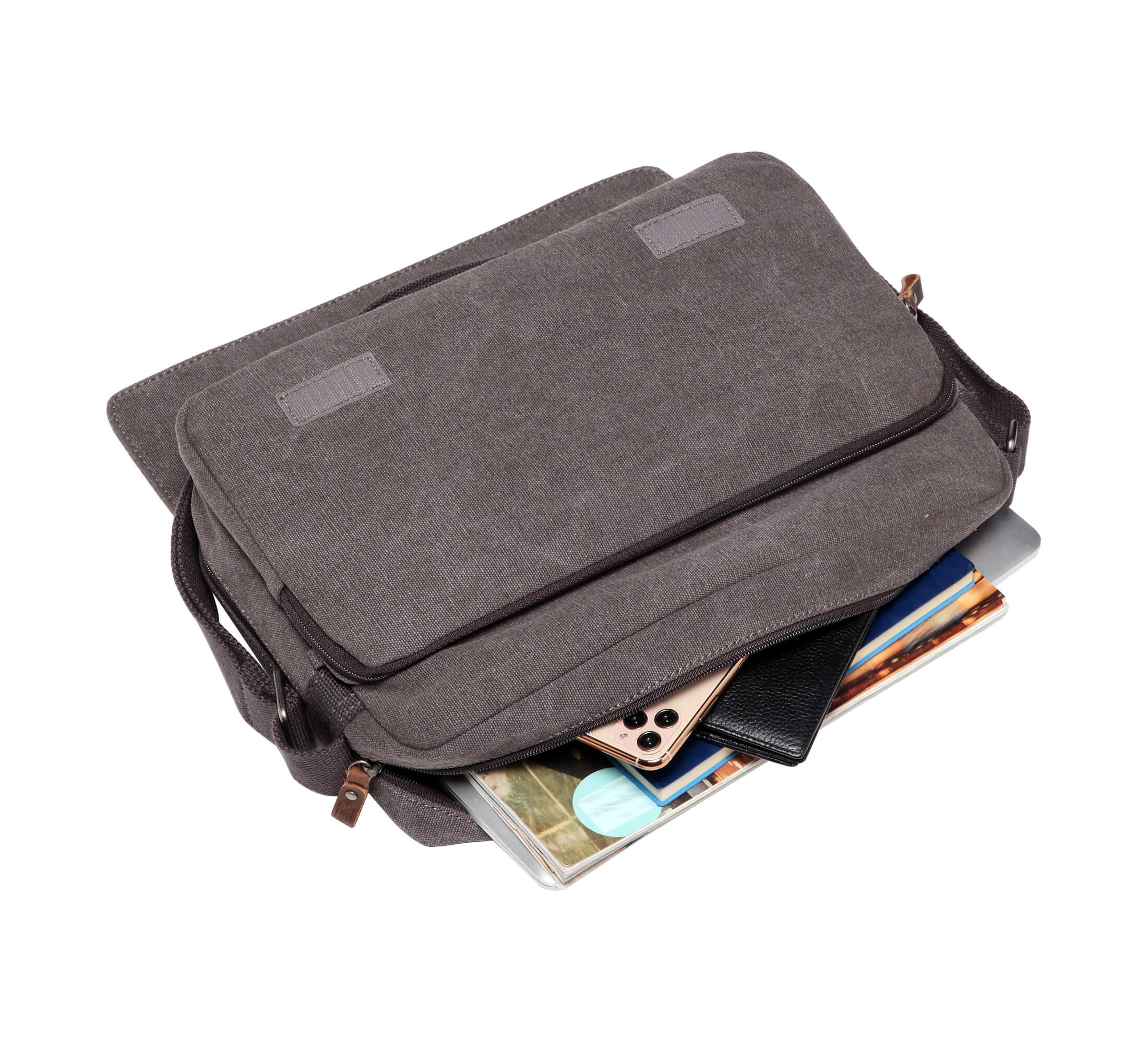 TRP0241 Troop London Classic Canvas Messenger Bag - Stylish & Durable Crossbody Bag for Men & Women - Perfect for Work, Travel & Everyday Use