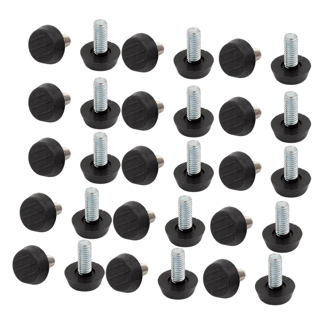 IIVVERR M8x20mm Adjustable Plastic Leveling Feet for Furniture - 30pcs Set - Perfect for Tables, Chairs, Cabinets & Home Office Setup
