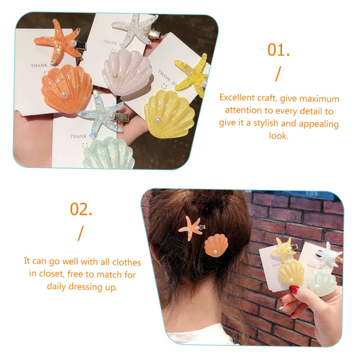 Minkissy 3 Sets Girls Hair Barrettes - Mermaid Hair Clips, Seashell Hairpins for Kids, Unique Party Hair Accessories (8pcs x 3) - Perfect for Birthday Parties, Beach Vacations & Everyday Wear