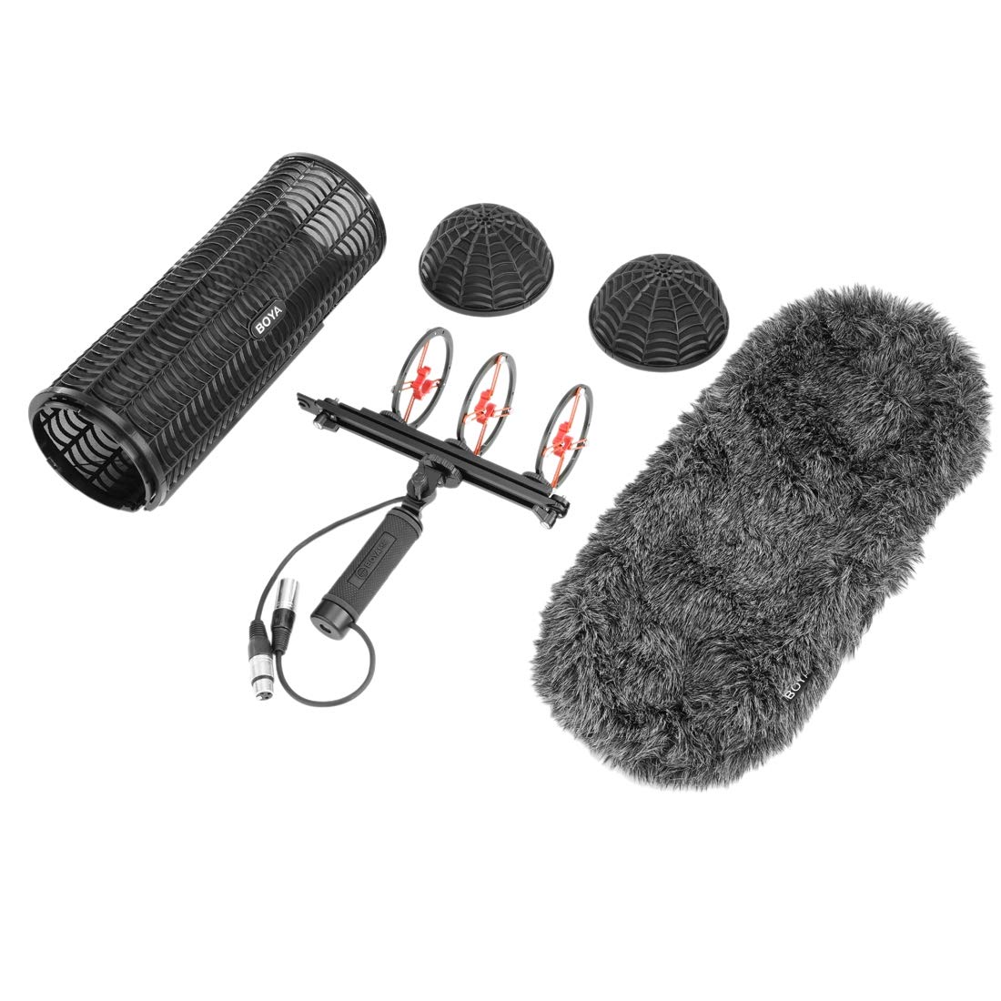 BOYA BY-WS1000 Professional Windshield & Suspension System for Shotgun Mics - Portable Live Streaming & Field Recording Accessory for YouTube, Vlogging, Outdoor Interviews