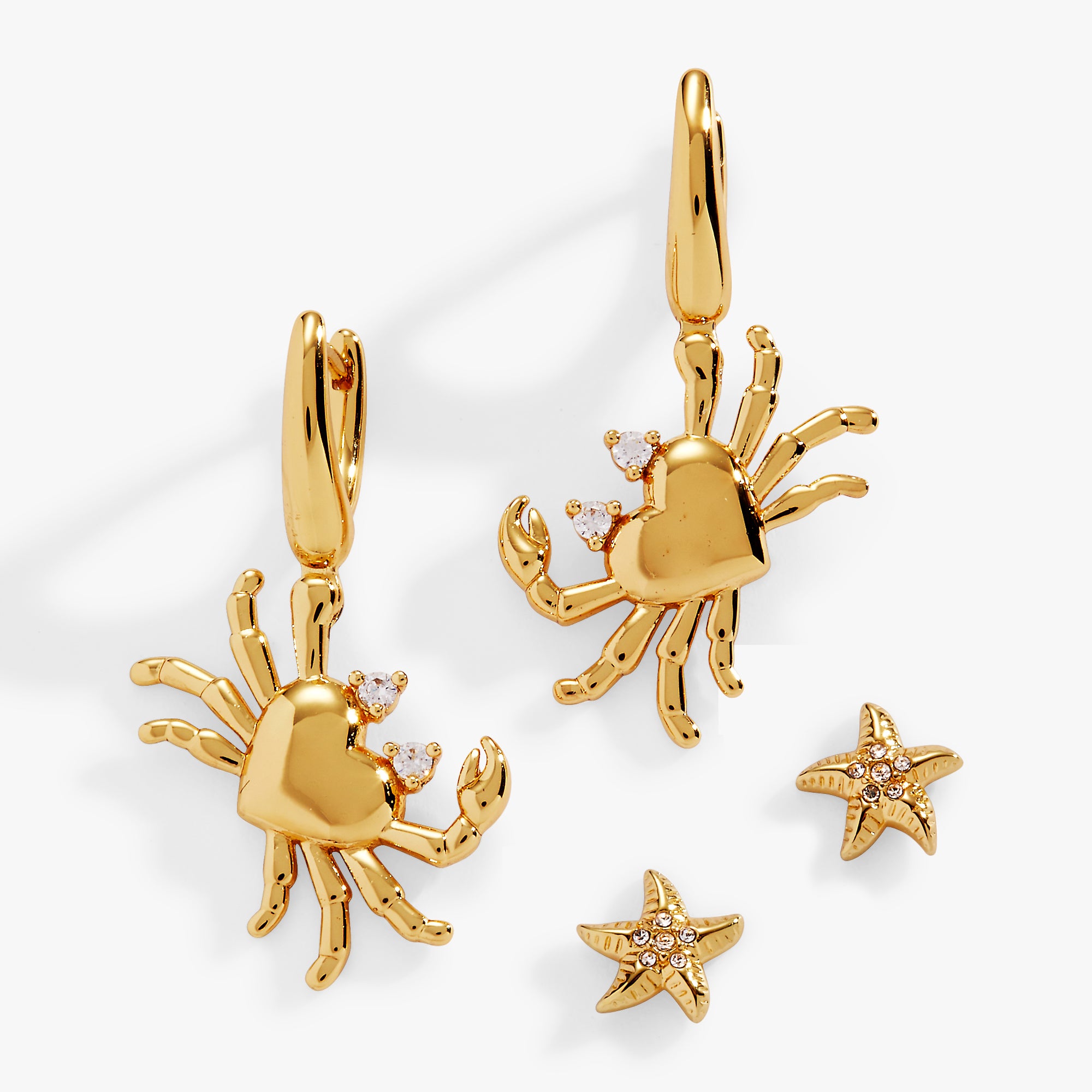Stylish Crab & Starfish Earring Set for Women - Trendy Ocean-Themed Jewelry - Perfect for Beach Vacations, Summer Outfits & Gift Giving