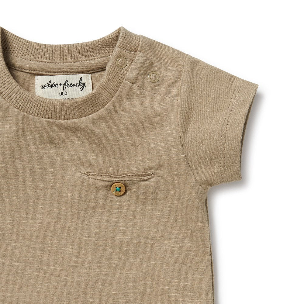 Organic Cotton Pocket T-Shirt for Men - Soft & Breathable Driftwood Tee - Perfect for Casual Wear, Outdoor Adventures & Travel