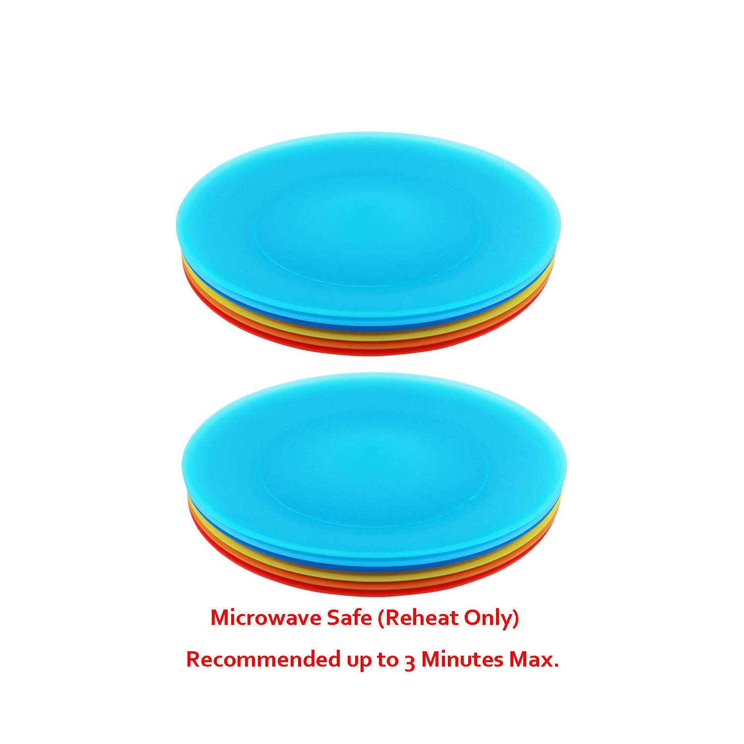 12-Pack Reusable Plastic Dinner Plates - 10 Inch Unbreakable, BPA-Free, Dishwasher & Microwave Safe - Colorful Lightweight Plates for Kids, Kitchen, Camping, Picnics, Parties & Outdoor Dining