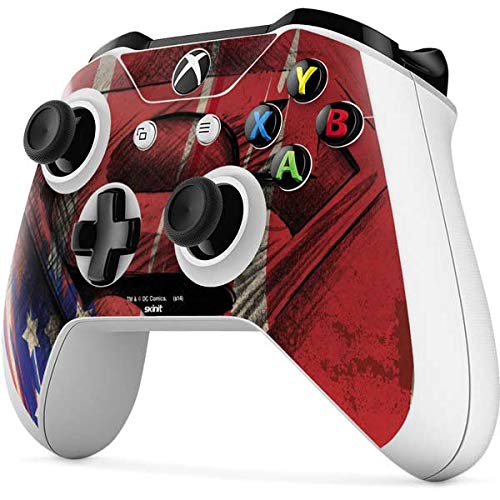 Officially Licensed Warner Bros Superman Crest Gaming Skin Decal for Xbox One S Controller - Custom Protective Cover for Enhanced Gaming Experience