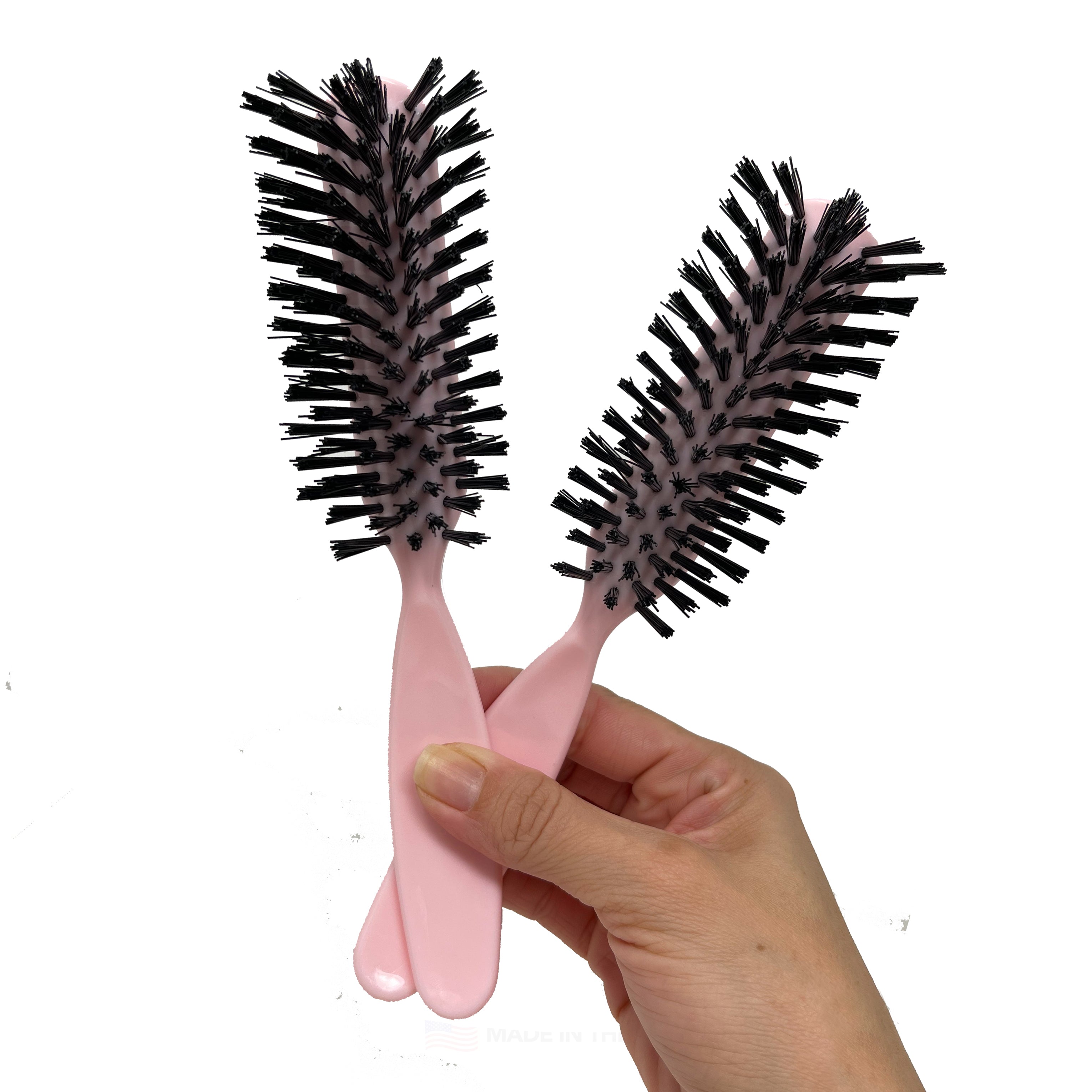 Styling Gear 7 Row Hair Brush with Nylon Bristles - 2 Pack Detangling Brush for Smooth & Shiny Hair - Perfect for Home, Salon & Travel Use