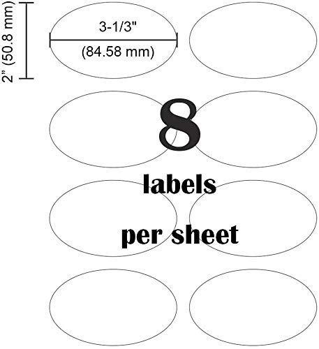 Waterproof Oval White Stickers 2