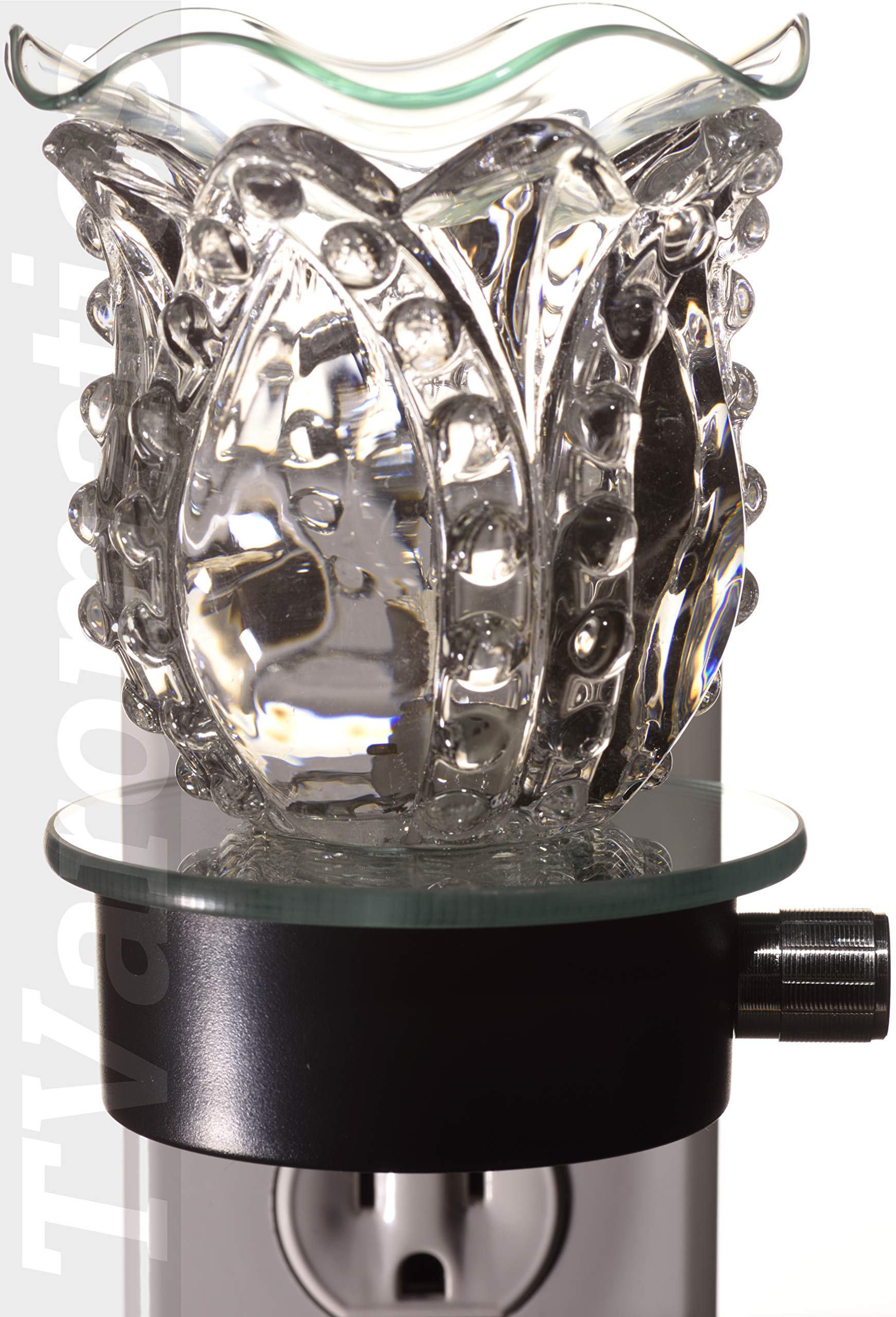 TVaromatics Clear Glass Plug-in Aroma Lamp Oil Warmer - Essential Oil Diffuser for Home, Office & Spa Relaxation - Perfect for Aromatherapy, Stress Relief & Mood Enhancement