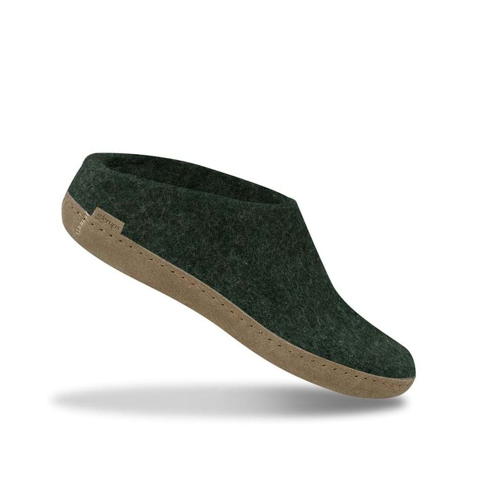 Glerups Unisex Leather Sole Slip-On Slippers - Cozy Indoor & Outdoor House Shoes for Men and Women