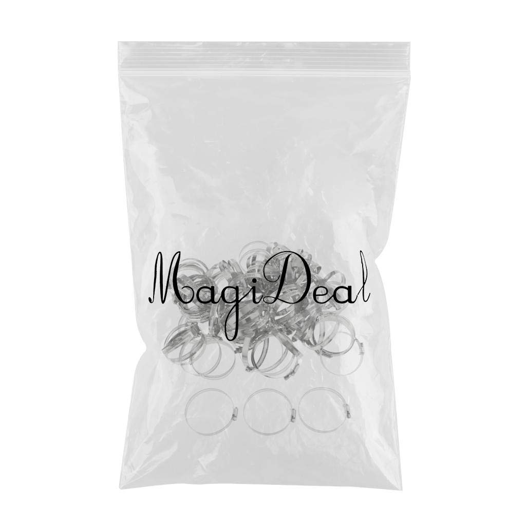 MYADDICTION 100Pcs Adjustable Stainless Steel Worm Gear Hose Clamp Clip Fastener 76-92mm - Perfect for Automotive, Plumbing, and Industrial Applications