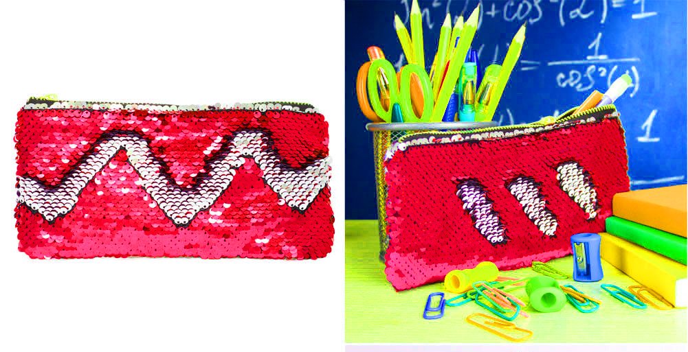 BOXO Women's Cosmetic Makeup Pouch - Stylish Red Makeup Bag for Women & Girls - Perfect for Travel, Gym & Daily Essentials (Pack of 1)