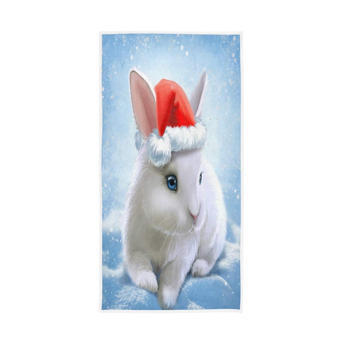 ALAZA Bunny Rabbit Easter Snow Towels - Soft Cotton Face & Bath Towel Set (30