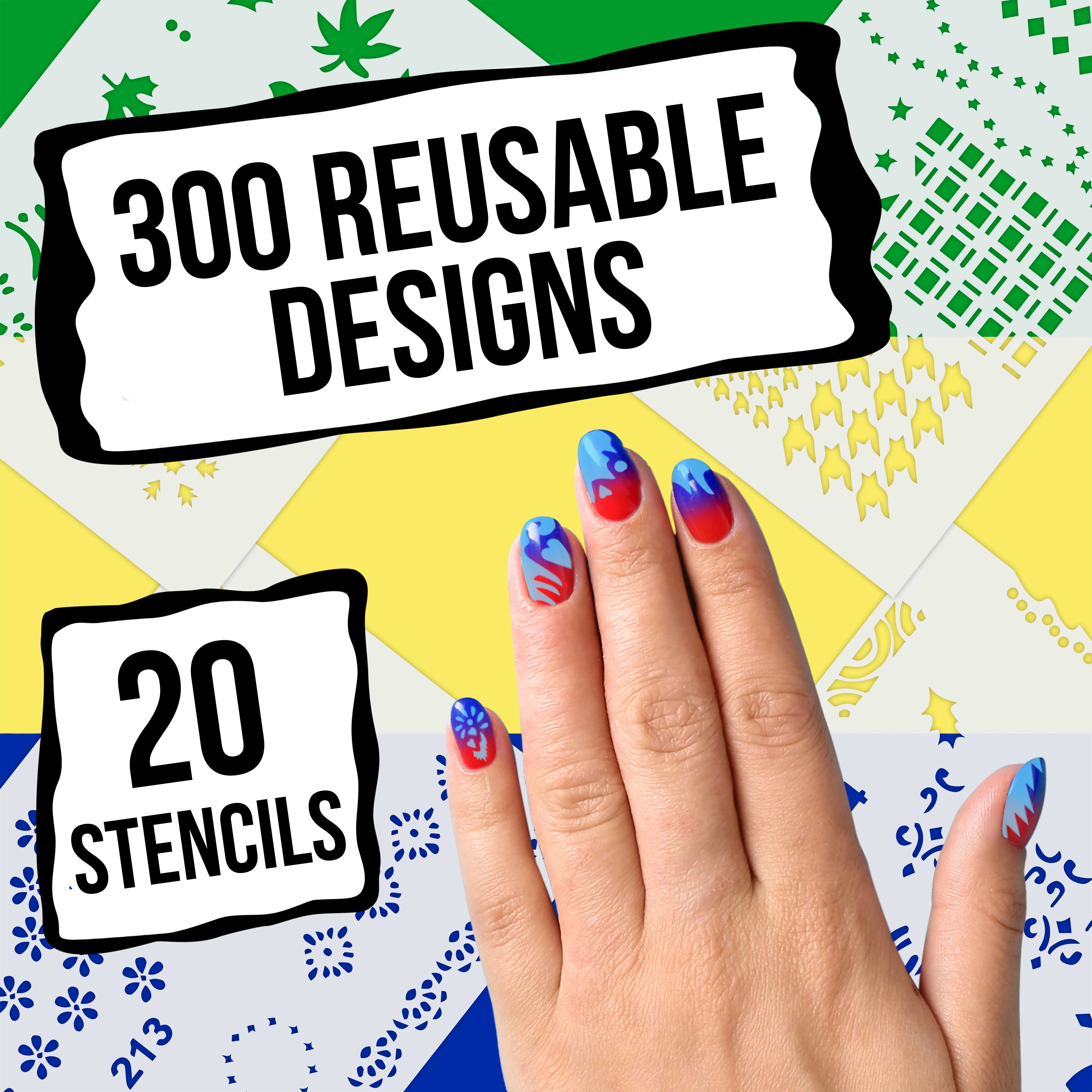 Airbrush Nail Stencils Set - 260 Unique Nail Art Designs from 20 Templates for Professional & DIY Manicures | Perfect for Salon, Home Use & Nail Art Enthusiasts