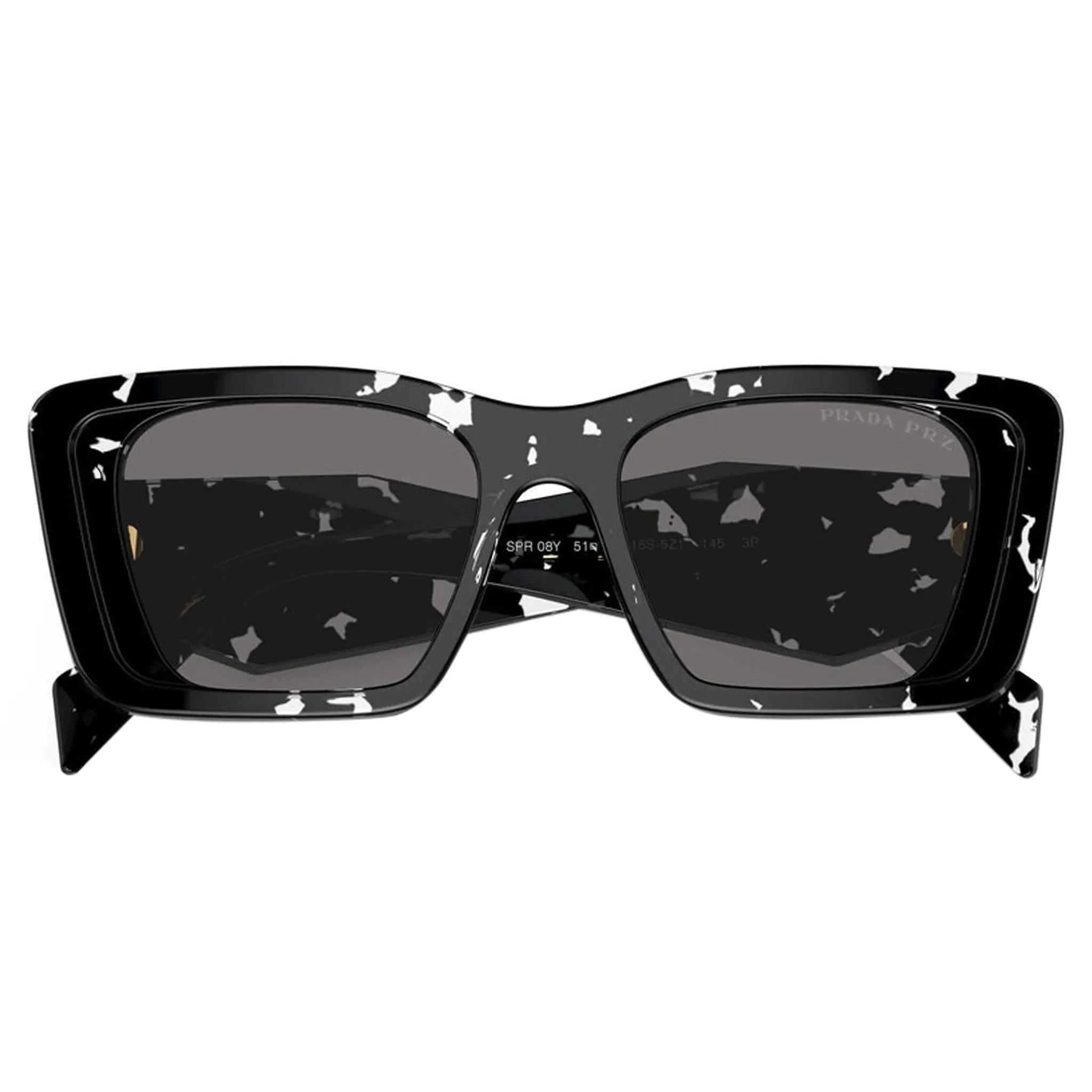 Prada PR 08YS 15S5Z1 Black Crystal Tortoise Polarized Sunglasses for Women - Luxury Designer Shades for Driving, Beach & Outdoor Fashion