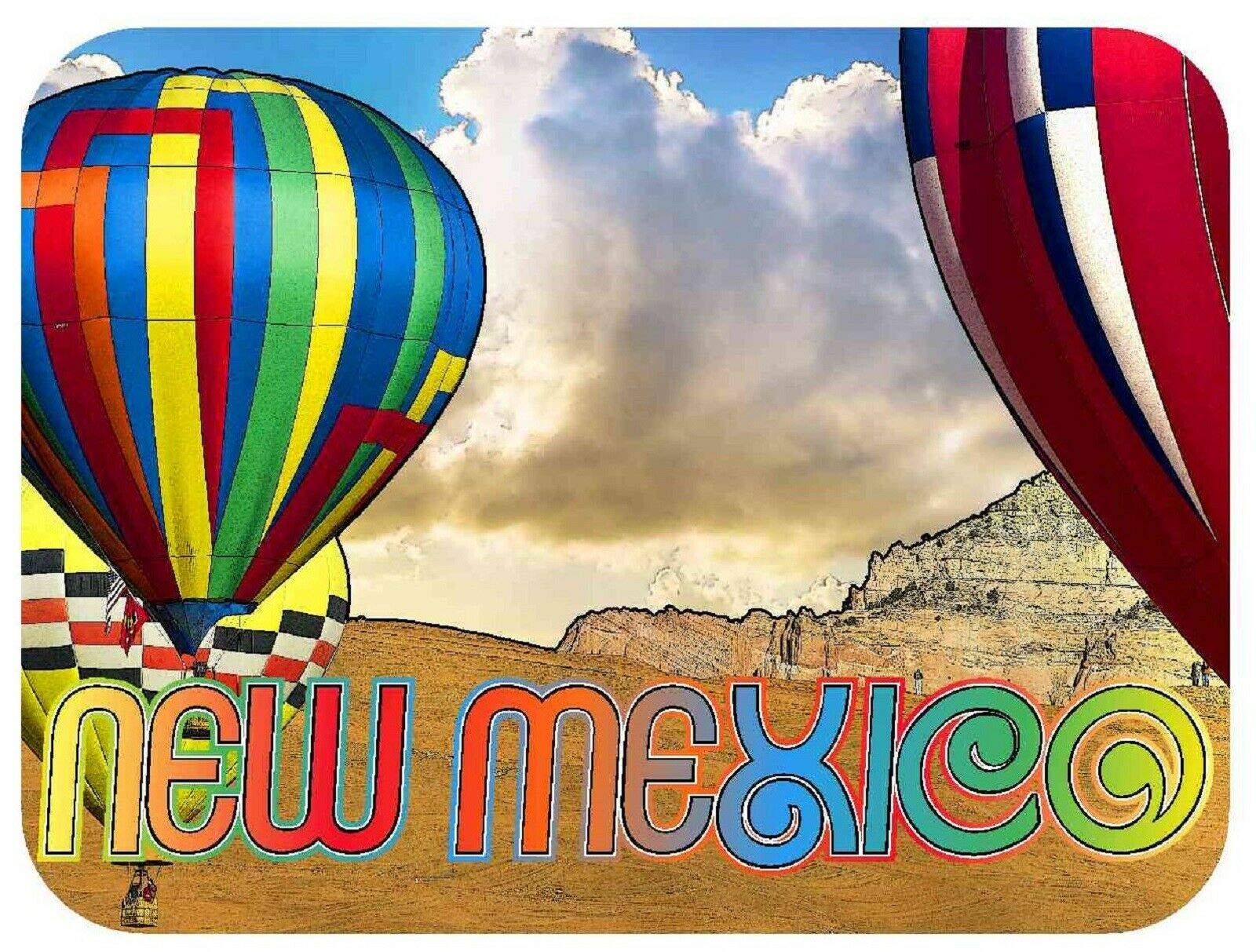 New Mexico Hot Air Balloon Fridge Magnet - Colorful Souvenir for Refrigerators, Office, Travel Memories & Gift Giving