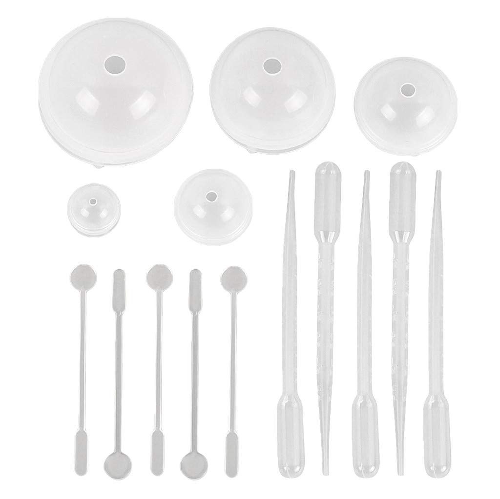 15Pcs Sphere Ball Round Jewelry Candle Silicone Molds - Epoxy Resin Casting Molds for DIY Crafts, Jewelry Making & Home Decor - Perfect for Pendants, Earrings & Decorative Items