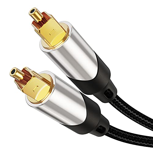 CableCreation 6FT Digital Optical Audio Cable - Nylon Braided Toslink Fiber Optic Cord for Home Theater, Sound Bar, TV, PS4, PlayStation, Xbox, DVD/CD Player | Perfect for Gaming & Home Entertainment Systems
