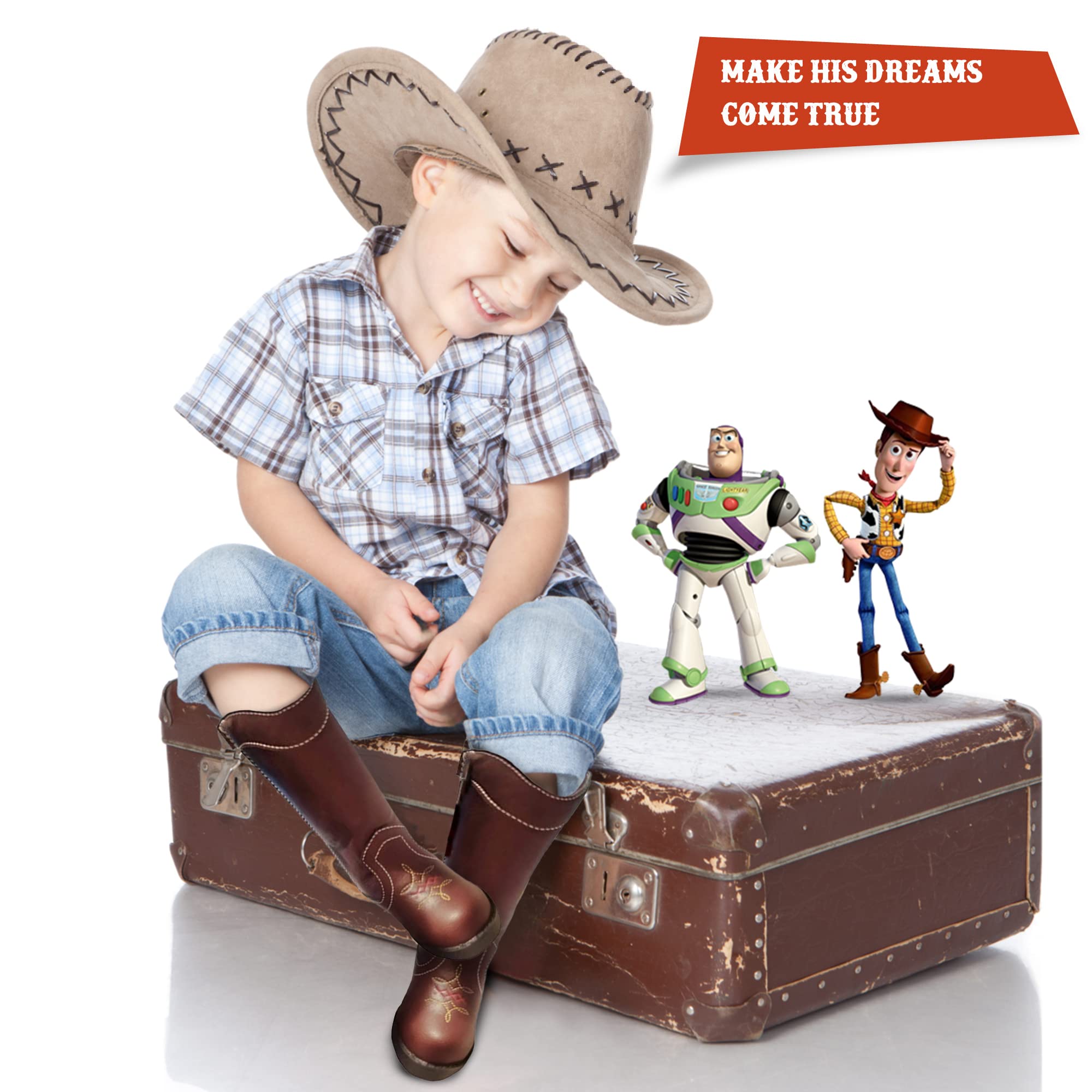 Disney Toy Story Woody Boots for Boys - Toddler & Little Kid Cowboy Boots - Perfect for Halloween Costumes, Dress-Up Play & Western Themed Parties