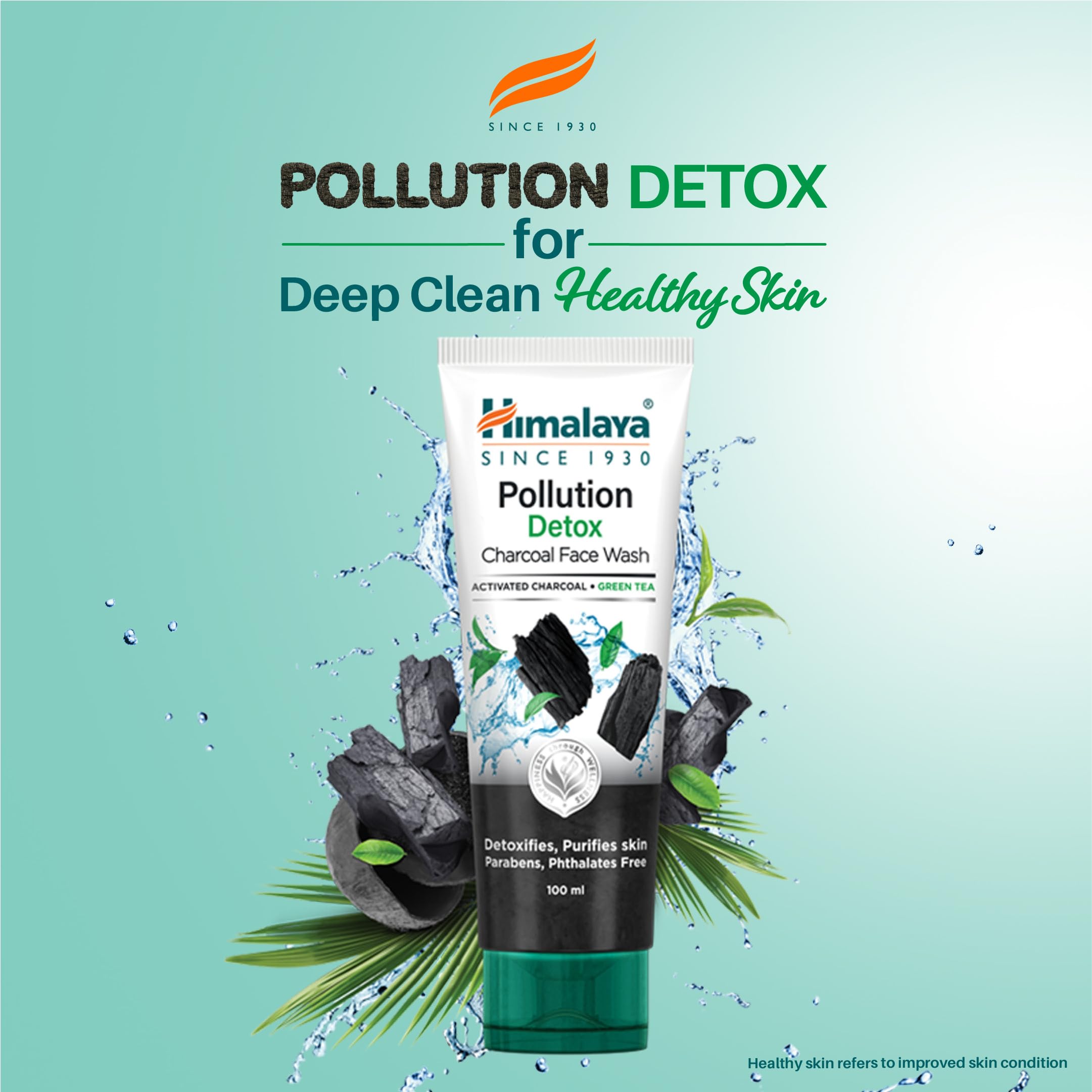 Himalaya Pollution Detox Charcoal Face Wash 100ml - Deep Cleansing & Purifying for Acne, Blackheads & Oily Skin - Daily Skincare for Men & Women