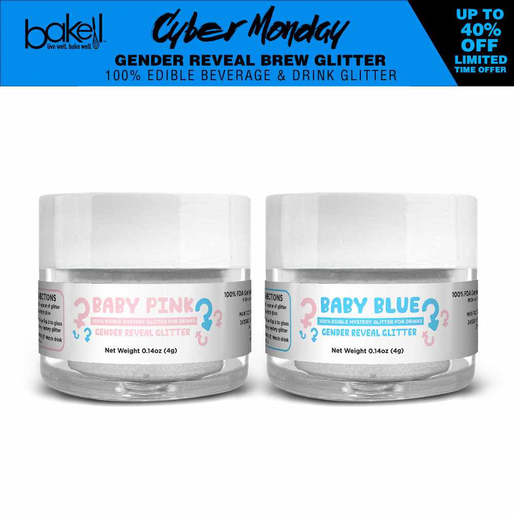 Gender Reveal Glitter Drink Combo Pack (2-Piece Set) - Perfect for Baby Showers, Gender Reveal Parties & Celebrations