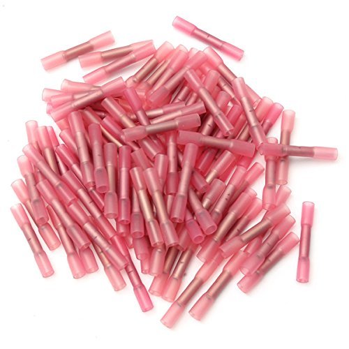 Heat Shrink Connectors 1000pcs - Waterproof Insulated Electrical Wire Splice Kit, Red Shrinkable Butt Connectors for Automotive, Marine & Home Wiring Projects