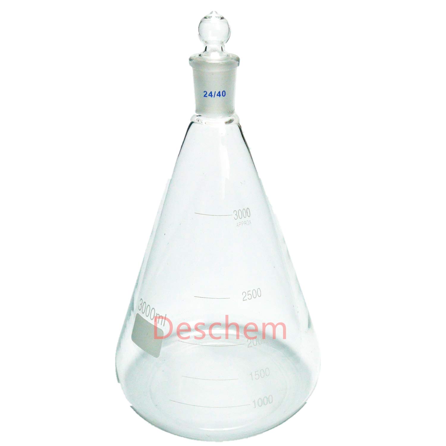 Premium Borosilicate Glass Erlenmeyer Flask - 250ml Lab Conical Bottle with 24/40 Ground Joint Stopper for Chemistry Experiments & Scientific Research | Ideal for Laboratories, Schools & Home Science Projects