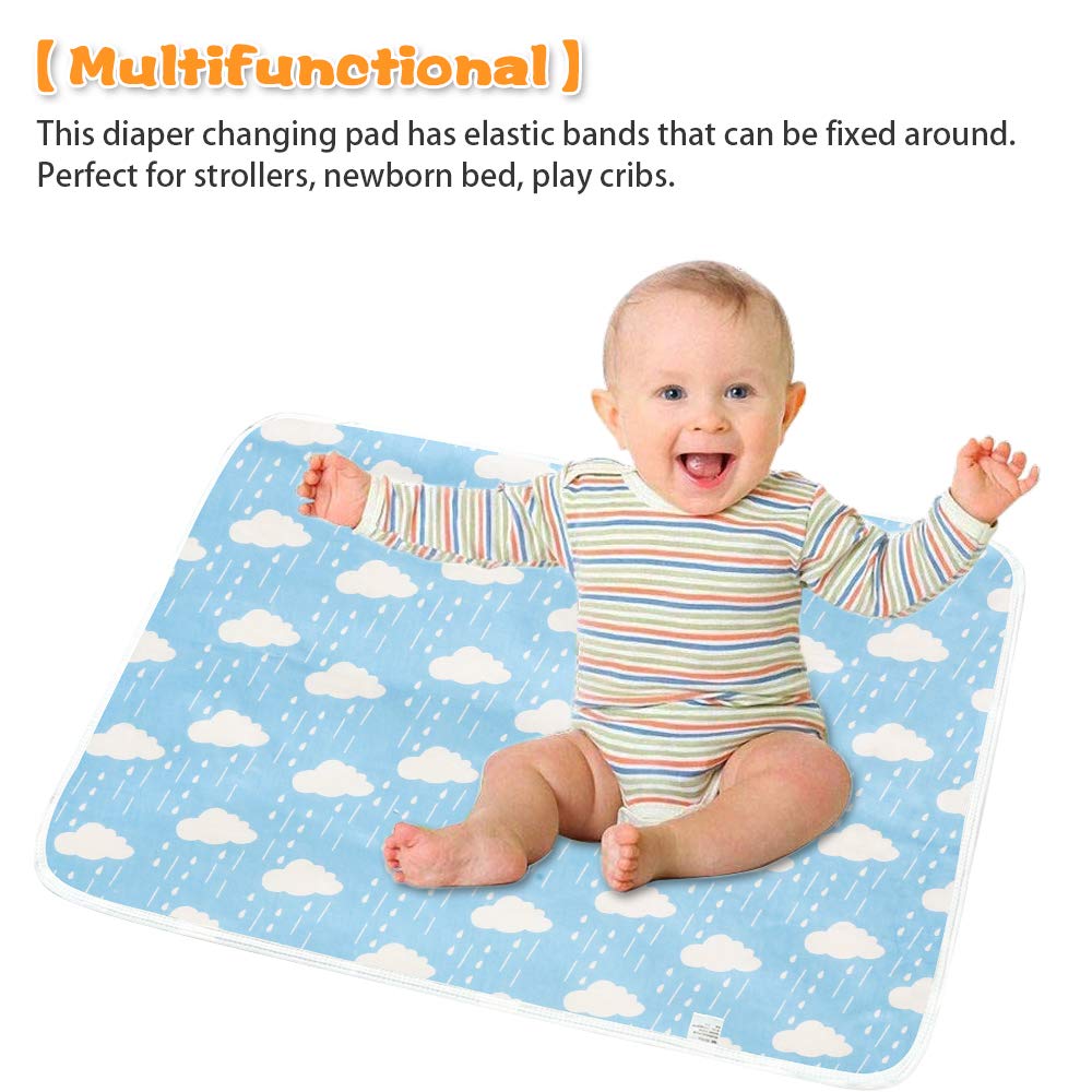 3 Pack Waterproof Diaper Changing Pad - Portable Baby Change Mat for Toddlers & Infants | Premium Changing Pad Liner, Bed Pad & Play Mat (Green, White, Blue) - Perfect for Nursery, Travel & On-the-Go Diaper Changes