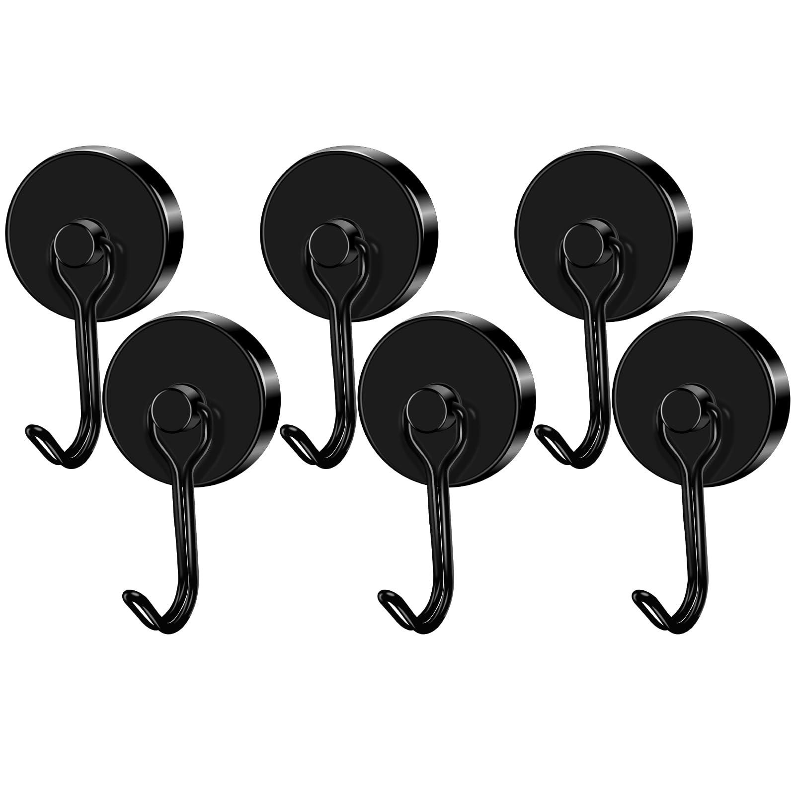 LOVIMAG 6-Pack Magnetic Hooks - Heavy Duty for Garage, Fridge & Travel