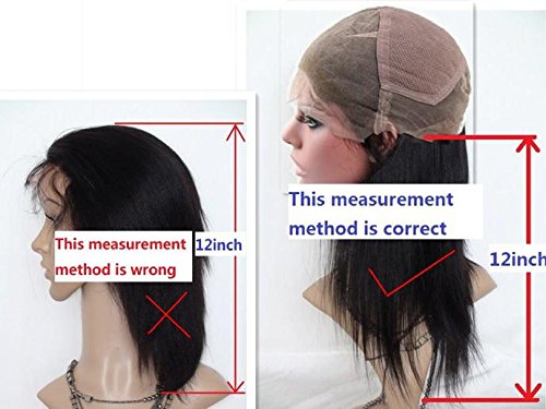 8-Inch Lace Front Human Hair Wig - 100% Cambodian Virgin Remy Hair, Italian Yaki Straight Style in #1B Off Black | Perfect for Daily Wear, Cosplay & Special Occasions