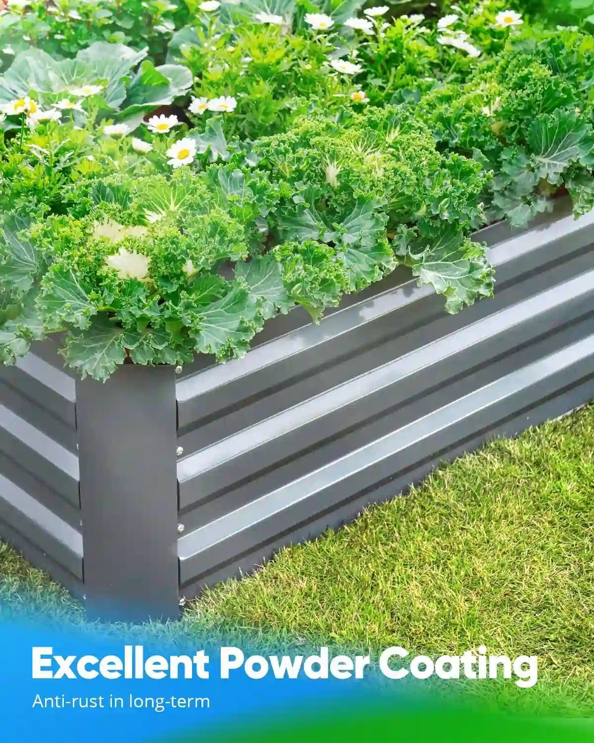 Durable Galvanized Steel Raised Garden Bed with Protective Netting - Perfect for Outdoor Gardening, Vegetables, Flowers, and Herbs