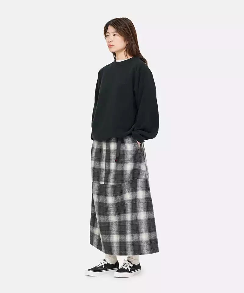 Wool Paneled Skirt for Women - Elegant A-Line Midi Skirt with Side Slits - Perfect for Office, Parties & Fall/Winter Fashion