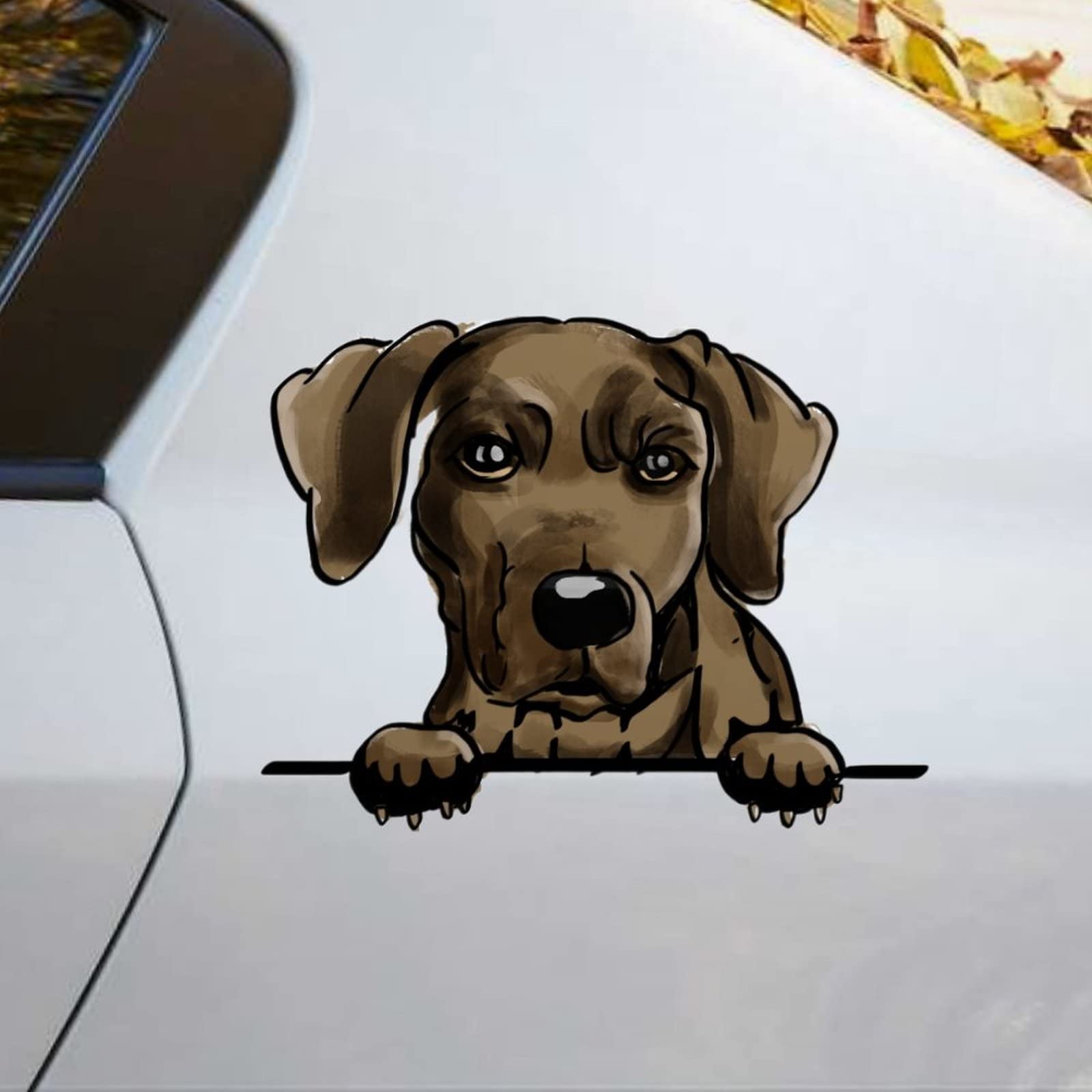 Chinook Watercolor Peeking Dog Car Decal - Funny Dog Mom Vinyl Sticker for Cars, Laptops, and Bumpers - Perfect Gift for Dog Lovers and Pet Owners