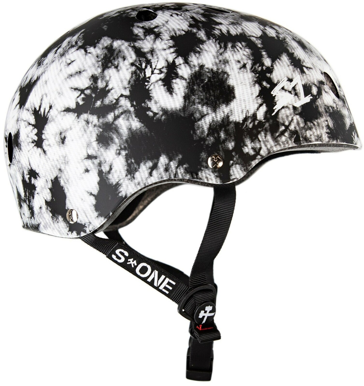 S1 Lifer Helmet - Premium Black & White Tie Dye Bike Helmet for Adults - Lightweight & Comfortable Cycling Gear for Mountain Biking, Road Cycling & Outdoor Sports