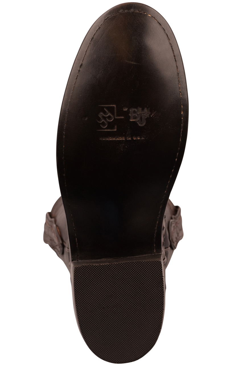 Premium Black Jack Full Quill Ostrich Roper Boots in Chocolate Brown - Western Cowboy Boots for Men, Durable & Comfortable for Riding, Work, and Everyday Wear
