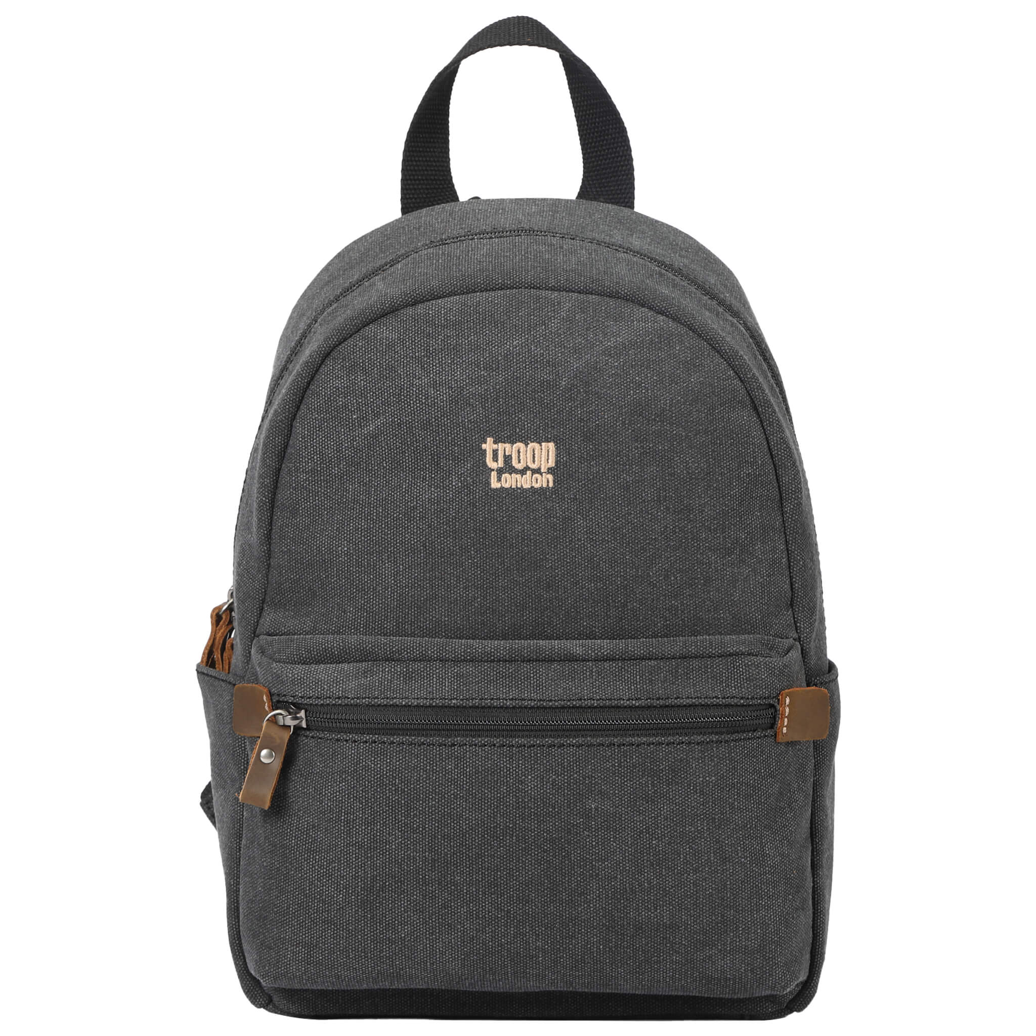 TRP0552 Troop London Classic Canvas Backpack - Small Waterproof School & Travel Backpack for Men & Women - Perfect for College, Commuting, and Outdoor Adventures
