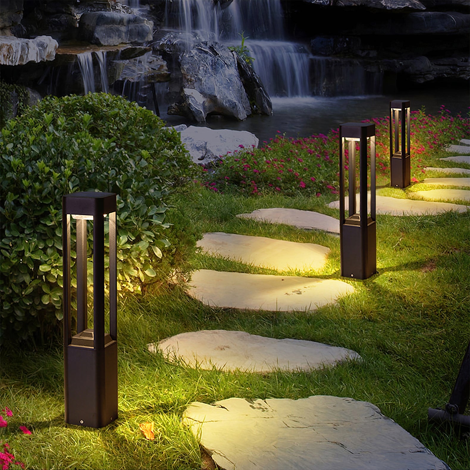 Outdoor Rectangular Column Garden Light - Waterproof LED Landscape Lighting for Patio, Yard, and Pathway Decor