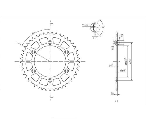 BikeMaster Rear Steel 45 Tooth Sprocket for Husaberg FE 450 Enduro Motorcycle (2009-2014) - Durable Replacement Part for Off-Road & Trail Riding Adventures