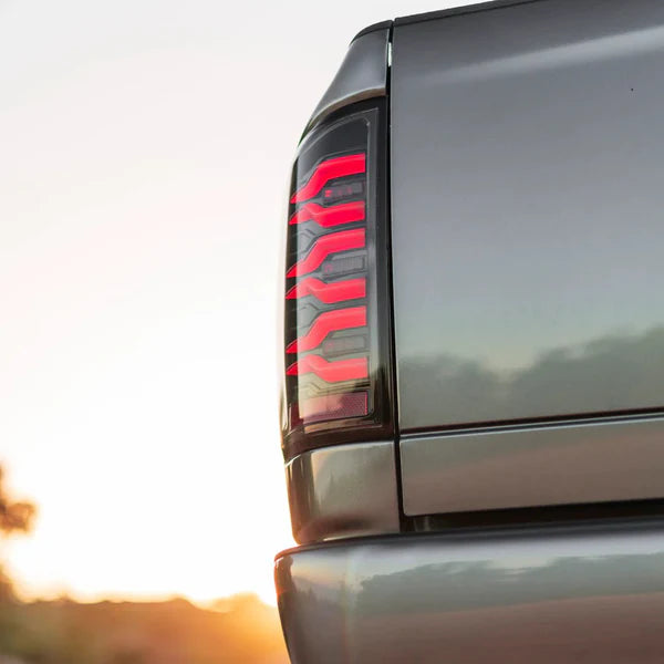 AlphaRex LUXX LED Tail Lights (Black/Red) for Dodge Ram 1500 (2002-2006) & 3500 (2003-2006) - Enhanced Visibility & Style for Night Driving & Off-Road Adventures