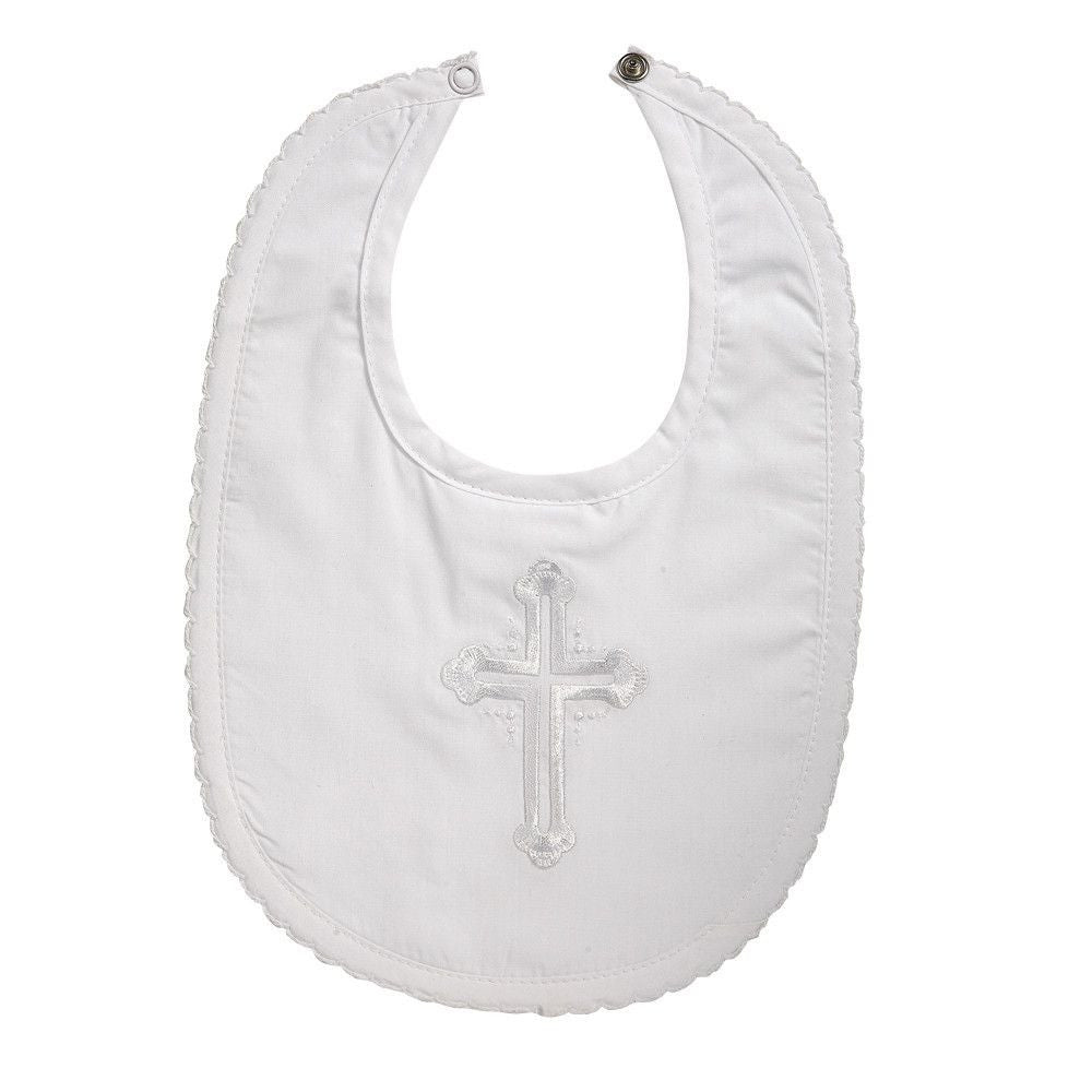 Baptism Bib for Baby Boys - Soft & Absorbent Christening Bib with Embroidered Cross - Perfect for Church, Christening & Special Occasions