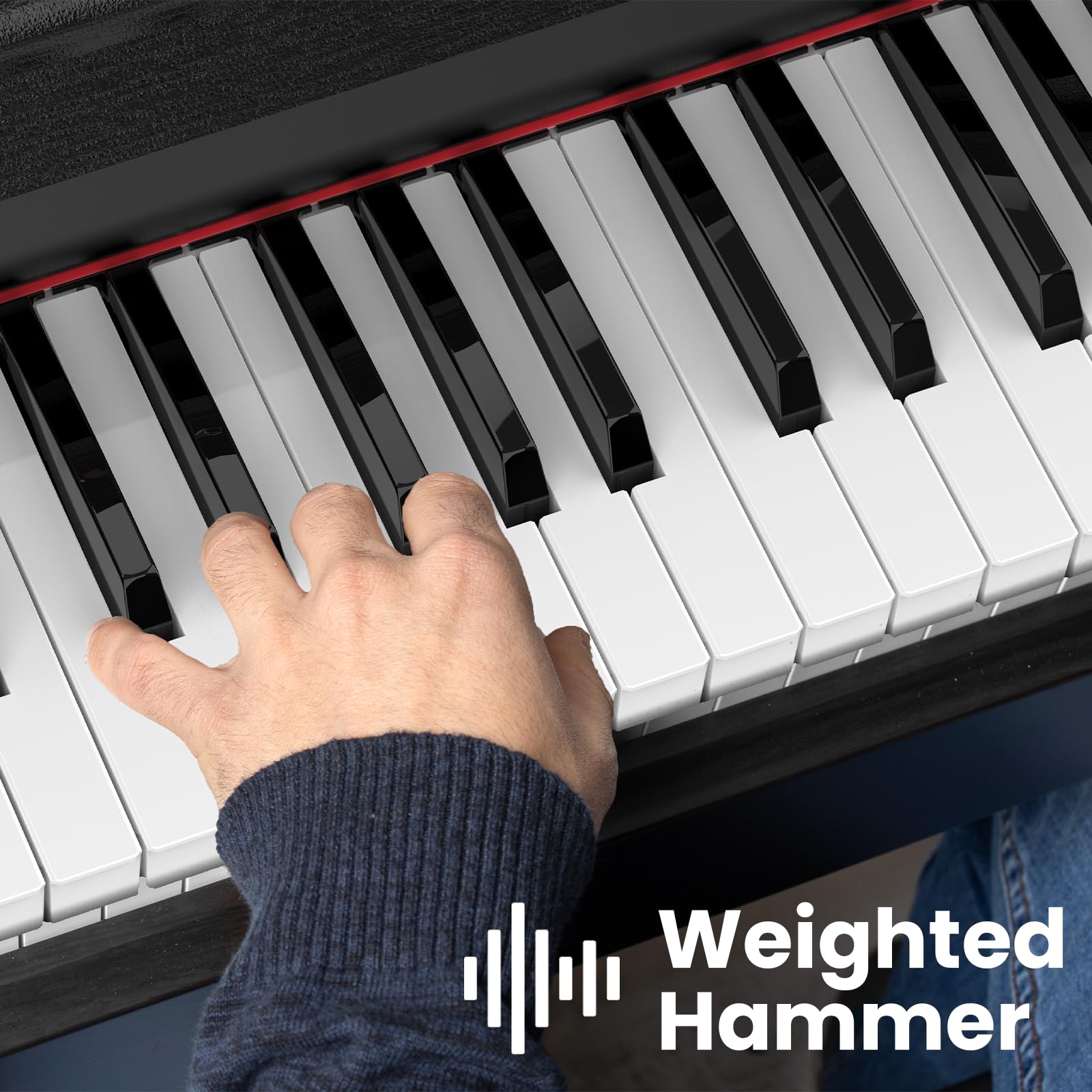 Homfan 88-Key Weighted Digital Piano with Furniture Stand & 3 Pedals - Professional Electric Keyboard for Beginners & Home Use - Perfect for Music Lessons, Practice & Live Performances