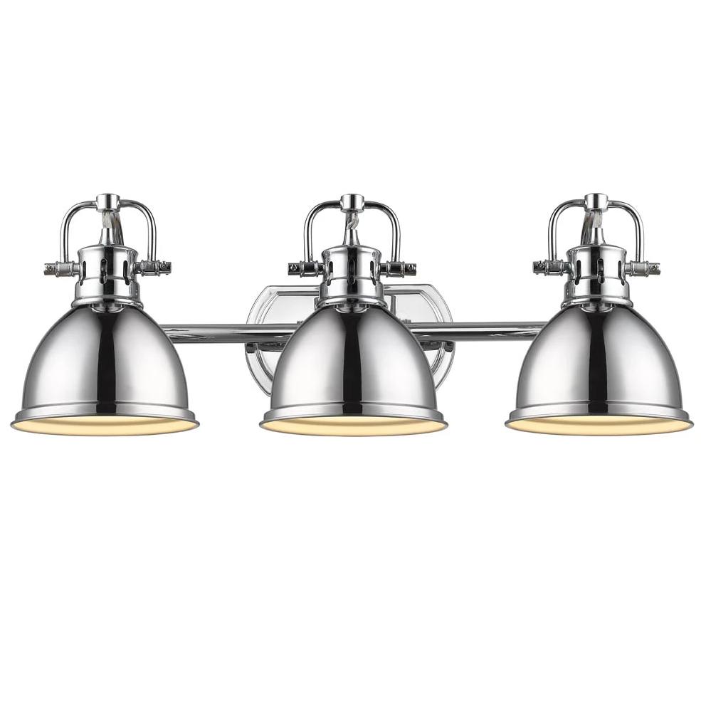 Elm 3-Light Chrome Bathroom Vanity Light Fixture - Perfect for Modern Bathrooms & Powder Rooms