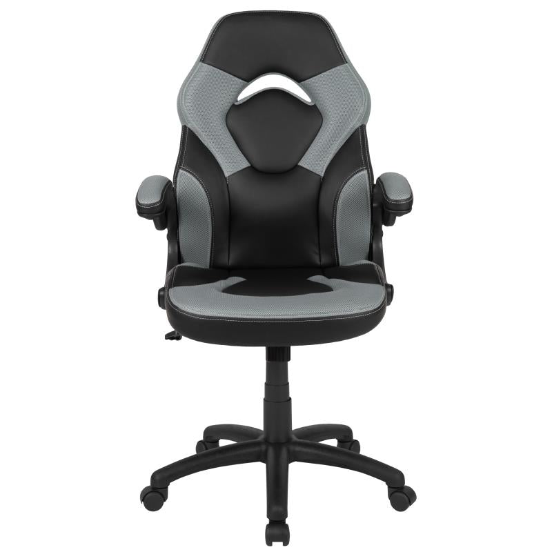 FLASH X10 Gaming Racing Ergonomic Leather Computer Chair - Adjustable Swivel Office Chair with Flip-Up Arms for PC Gaming, Esports & Home Office Workspace
